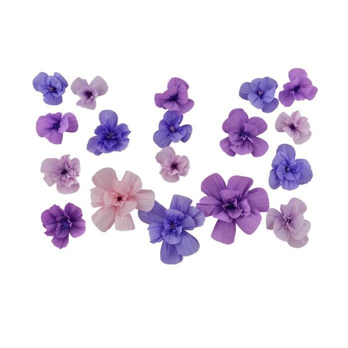 FIORI DECORATIVI CARTA LILLA C.30-25-20CM.